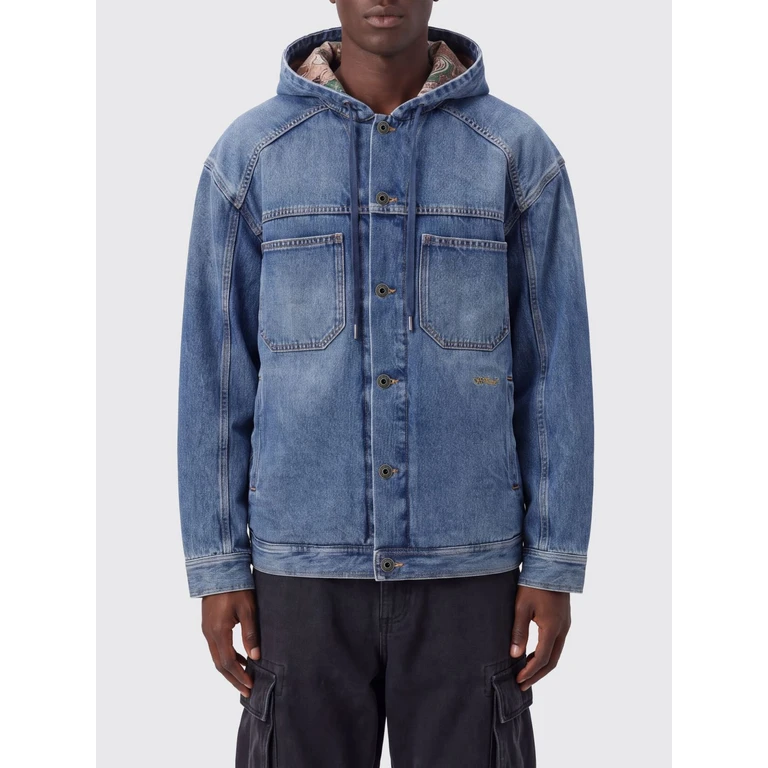 Off-White 棉质牛仔连帽夹克 贴袋设计