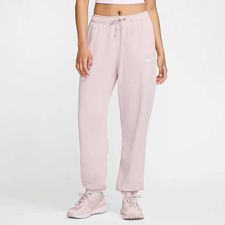 Women's Sportswear Club Fleece Mid-Rise Oversized Sweatpants in Platinum Violet/White Size: XS