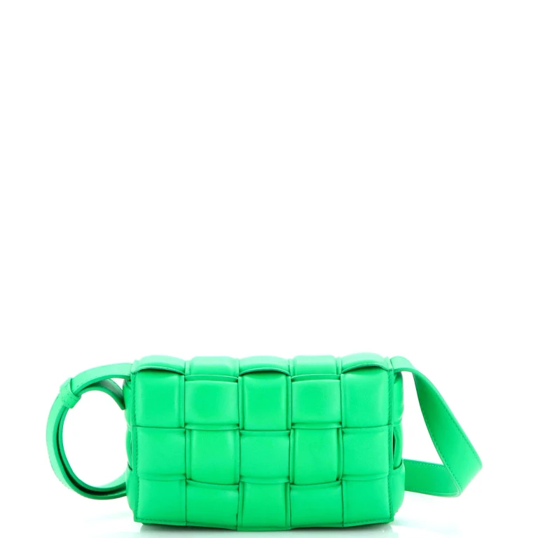 Cassette Crossbody Bag Padded Maxi Intrecciato Leather Small