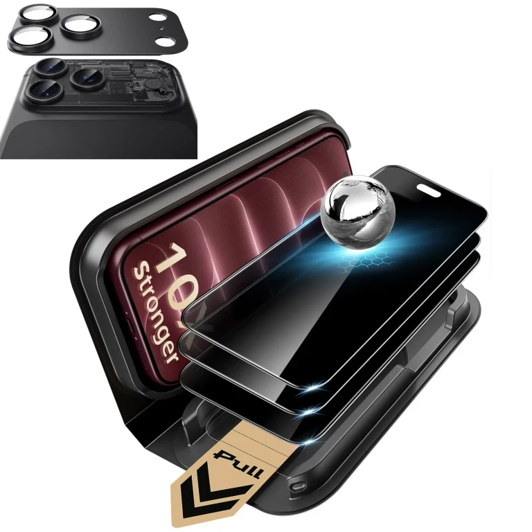 iPhone 18 Pro Bundle Armorite® Pro Privacy Screen Protector and Camera Lens Protector (Full Coverage) - Black - Black