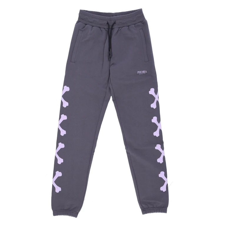 Men's Lightweight Tracksuit Pants Cross Bones Pants Grey/lilac