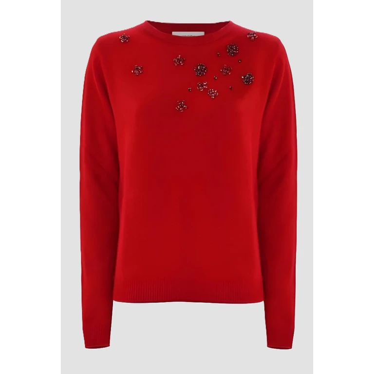 sweater with red embroidery