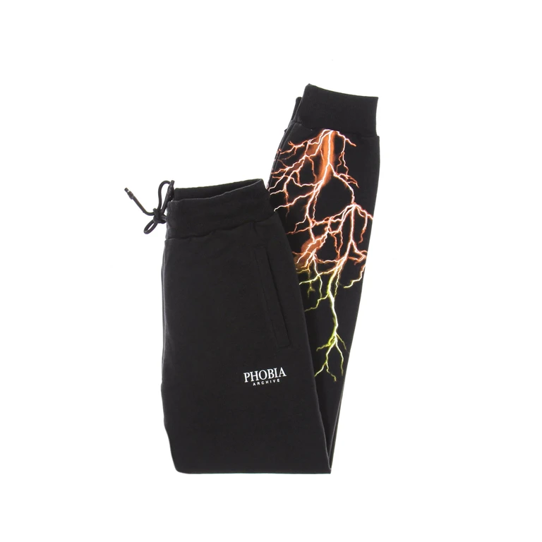 Lightweight Men's Tracksuit Pants Orange Yellow Lightning Pants