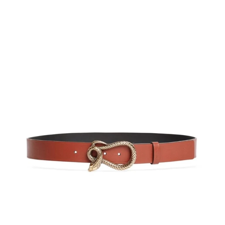 Snake Buckle Leather Belt