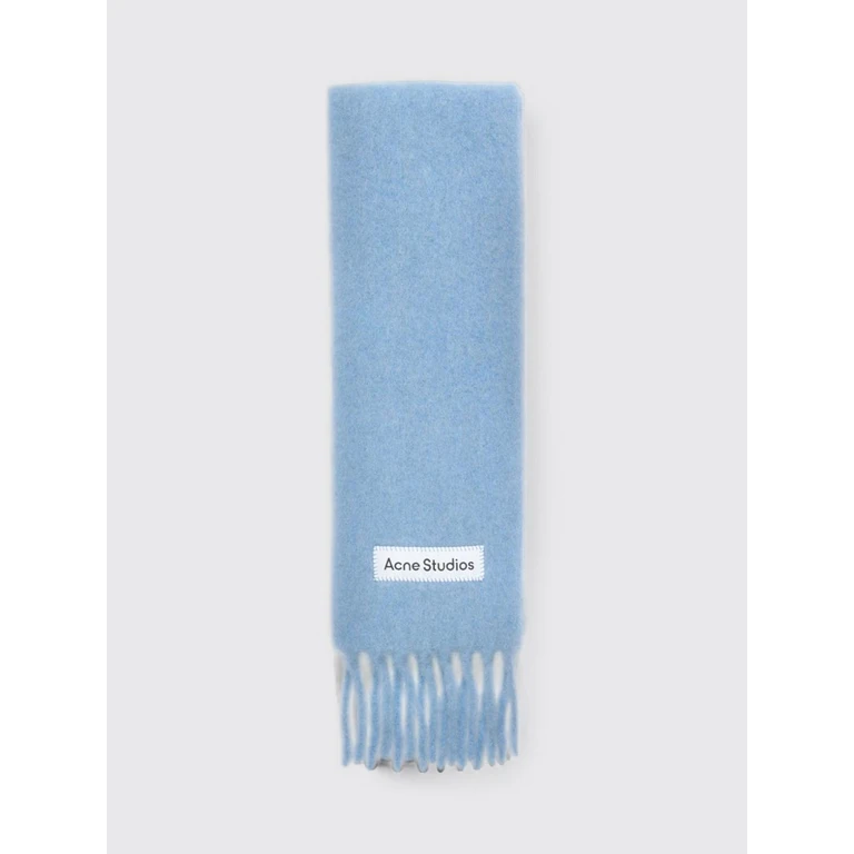 Alpaca and Wool Blend Fringed Scarf with Embroidered Logo (CA0443D228)