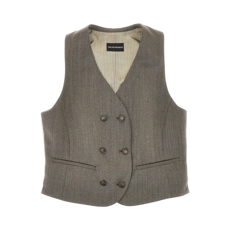 Double-breasted wool vest Woman 40