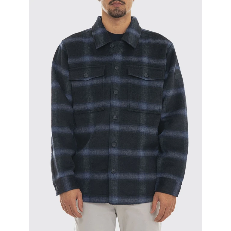 Losky Check Wool-Blend Overshirt with Patch Pockets (50570247404)