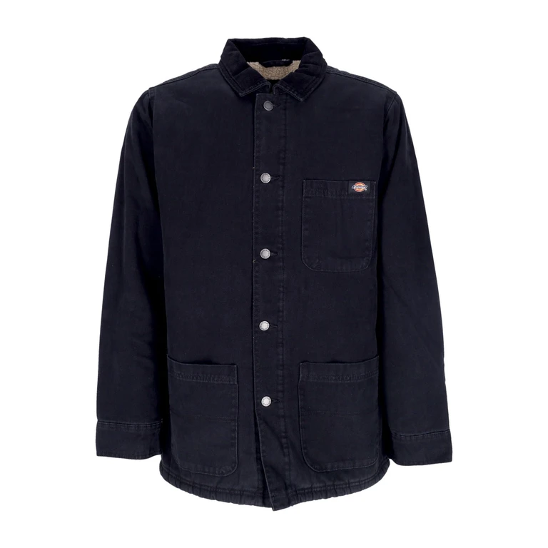 Men's Workwear Jacket Duck Canvas Chore Coat Stone Washed Black