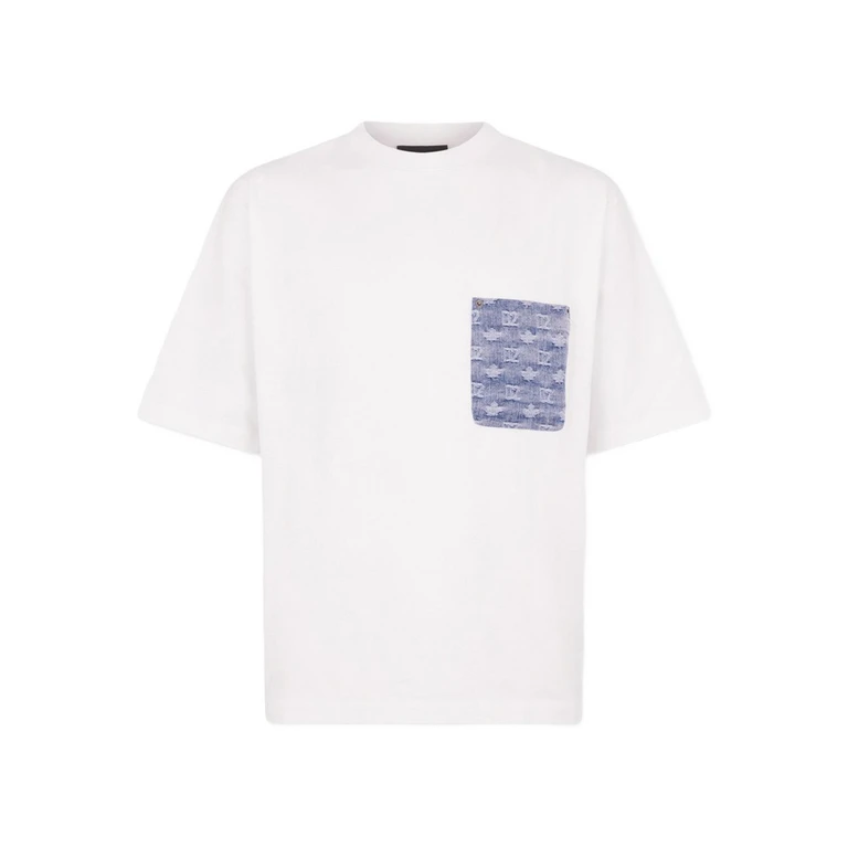 t-shirt white man pocket