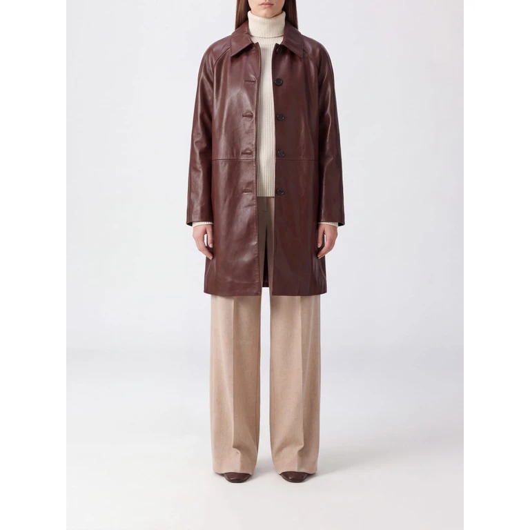Knee-Length Single-Breasted Lambskin Leather Jacket (MAN1389LOGANMAR53)