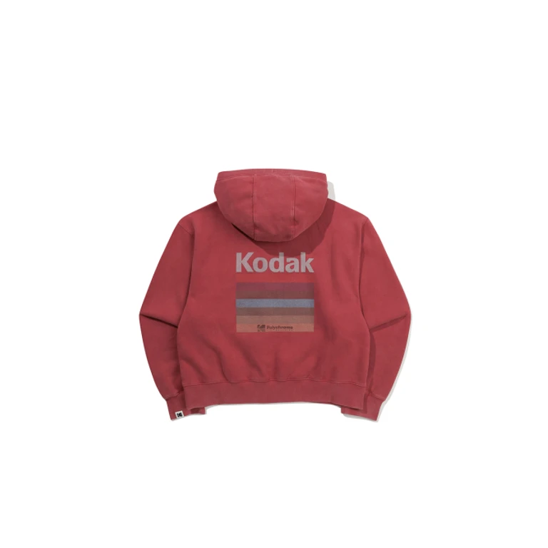 Rainbow Snow Washing Fleece Hoodie Women PINK