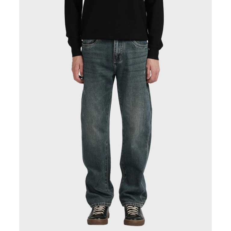 Washed Blue Regular Fit Denim Pants