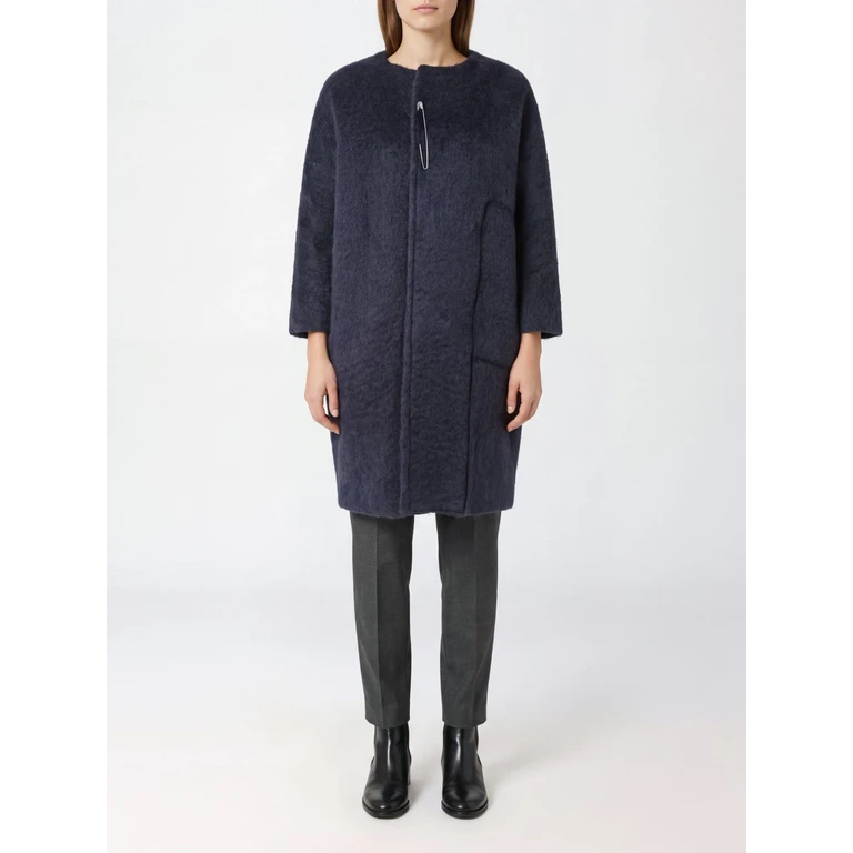 Single-Breasted Knee-Length Mohair and Silk Coat (C86AMSST183)