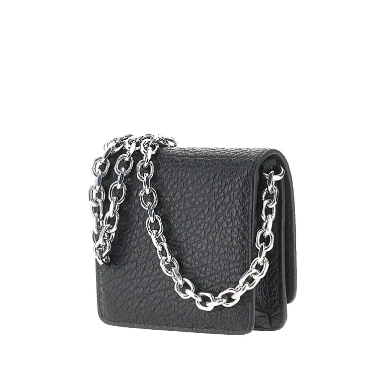 Leather wallet with chain strap Man One Size