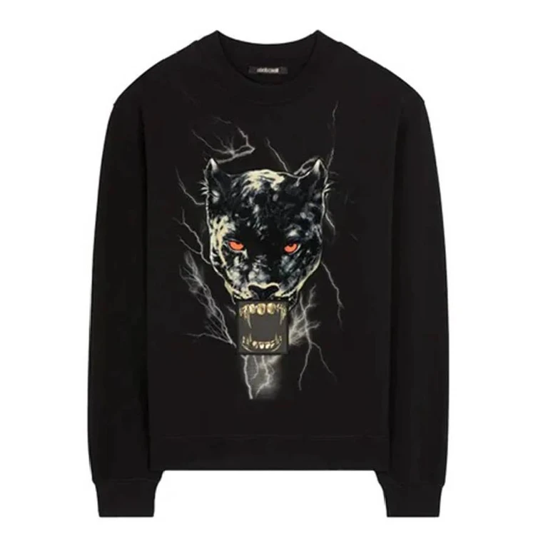 Panther-Print Cotton Sweatshirt