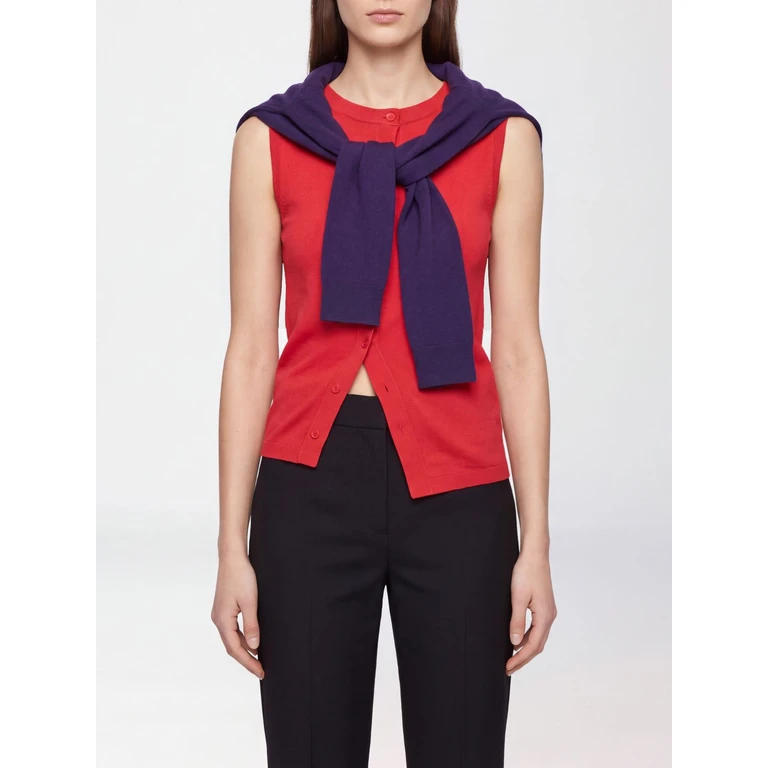 JW Anderson Top de lana asimétrico con botones laterales y hombros caídos