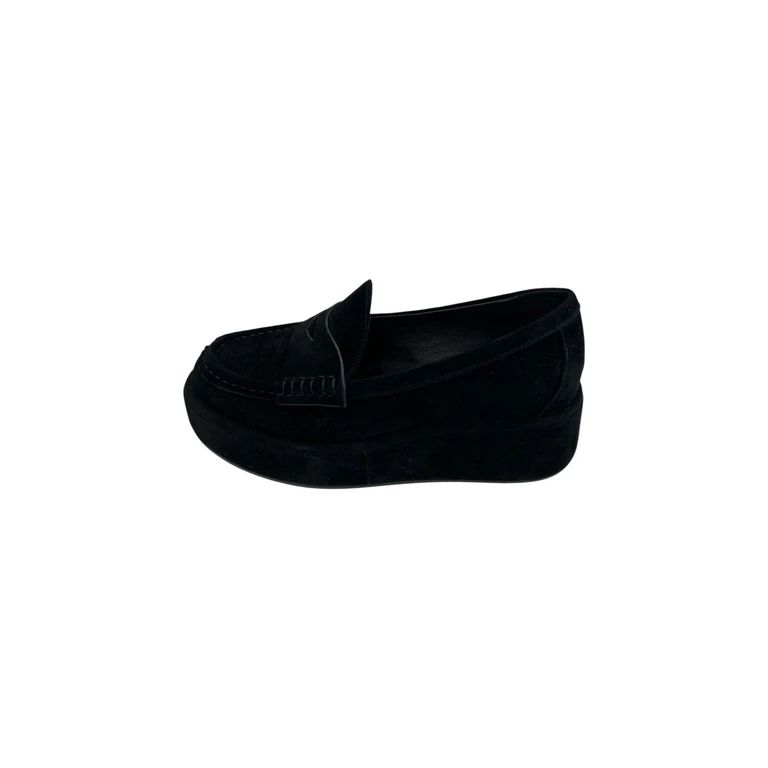Mocassini Donna in Suede Nero con Dettagli Eleganti