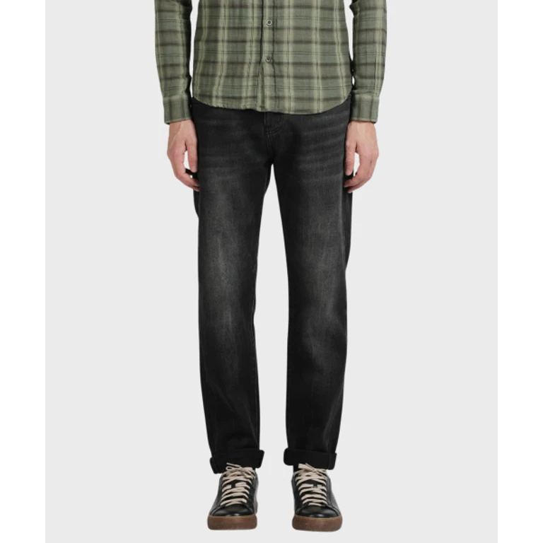 Black Brushed Vintage Wash Denim Pants