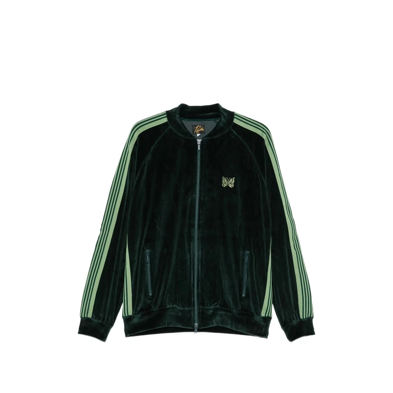 Velvet Logo-embroidered Jacket
