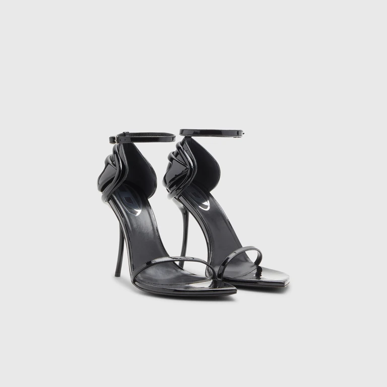 D-Ten & Half-Stiletto sandals in patent leather - Sandals - Woman - Black