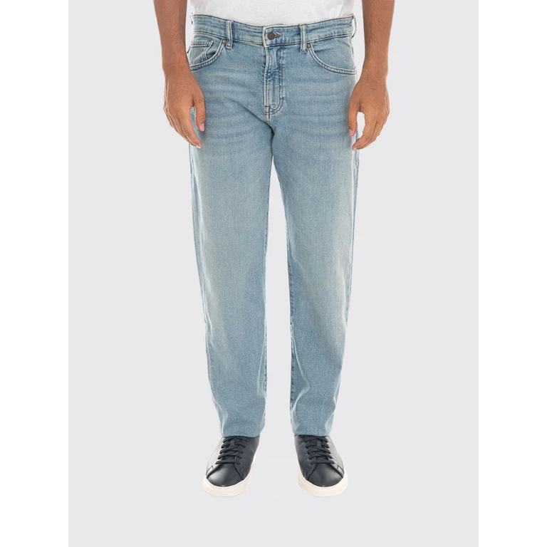 Tapered Fit 5-Pocket Cotton Denim Jeans with Belt Loops (50514237430)
