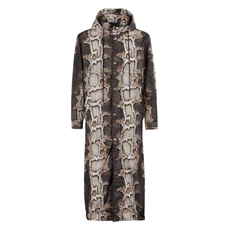 Phyton Print Hooded Coat