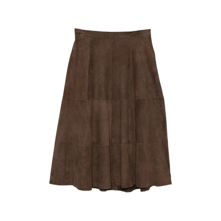 Panelled Suede Maxi Skirt