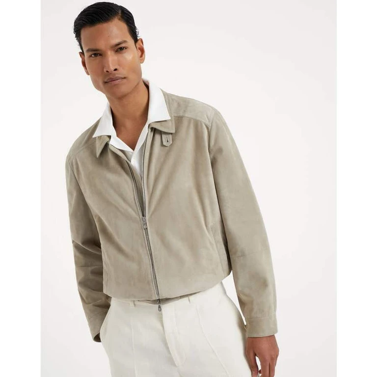 Men's Jackfruit Leather Zip Front Jacket