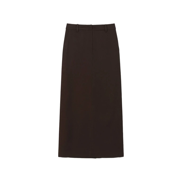 H-line Belt-loops Maxi Skirt
