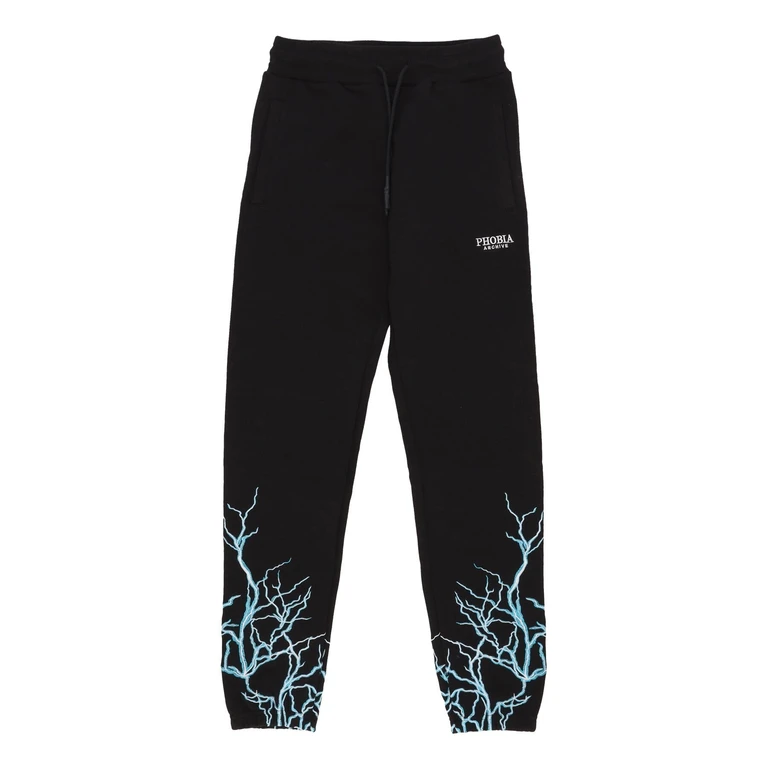 Lightweight Men's Tracksuit Pants Lightning Pants Black/lightblue