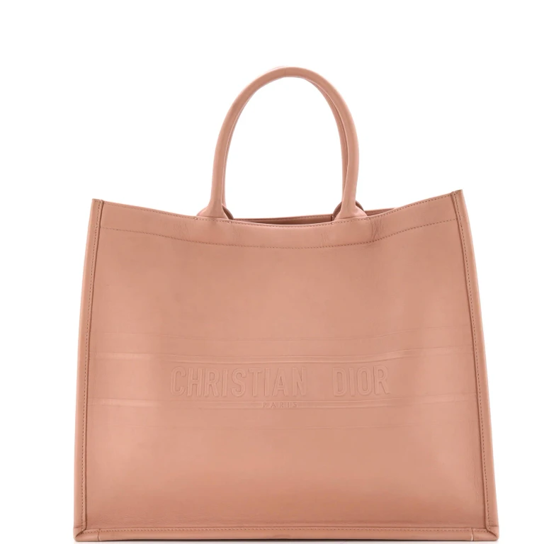 Book Tote Embossed Leather Large