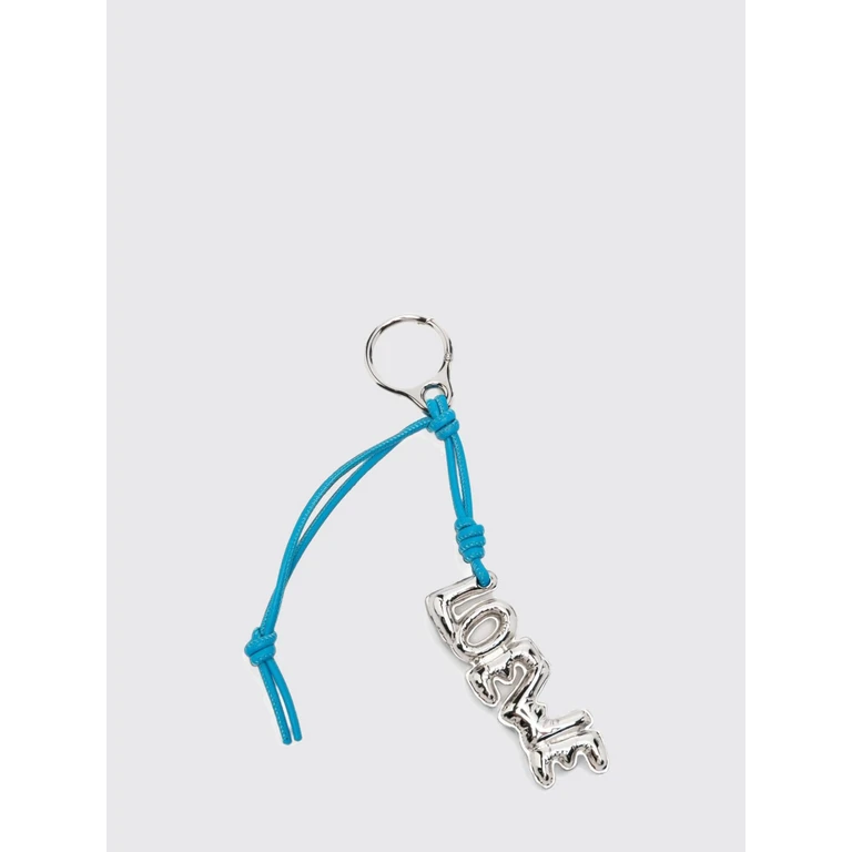 Blown Chrome-Plated Brass and Leather Logo Keychain (CLWC232X021160)
