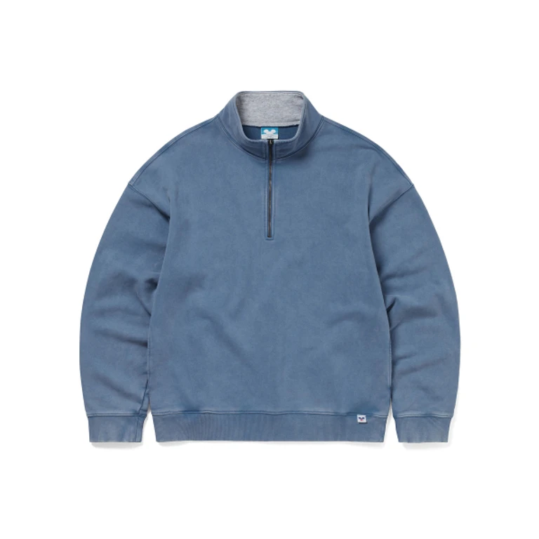 TNT_Mickey_Frame Half Zip Sweatshirt Dusty Blue