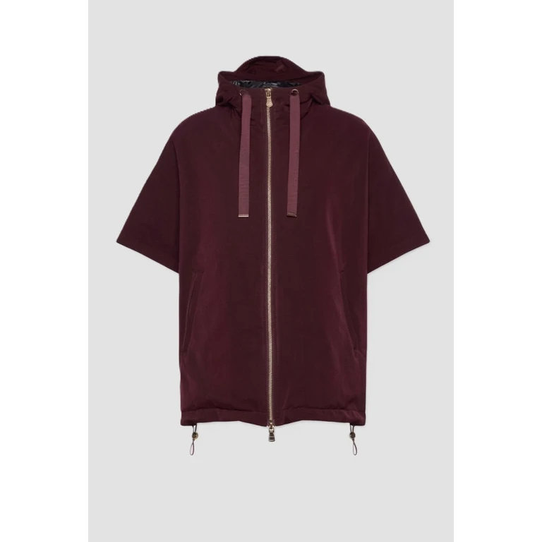 short sleeve jacket with hood woman monster