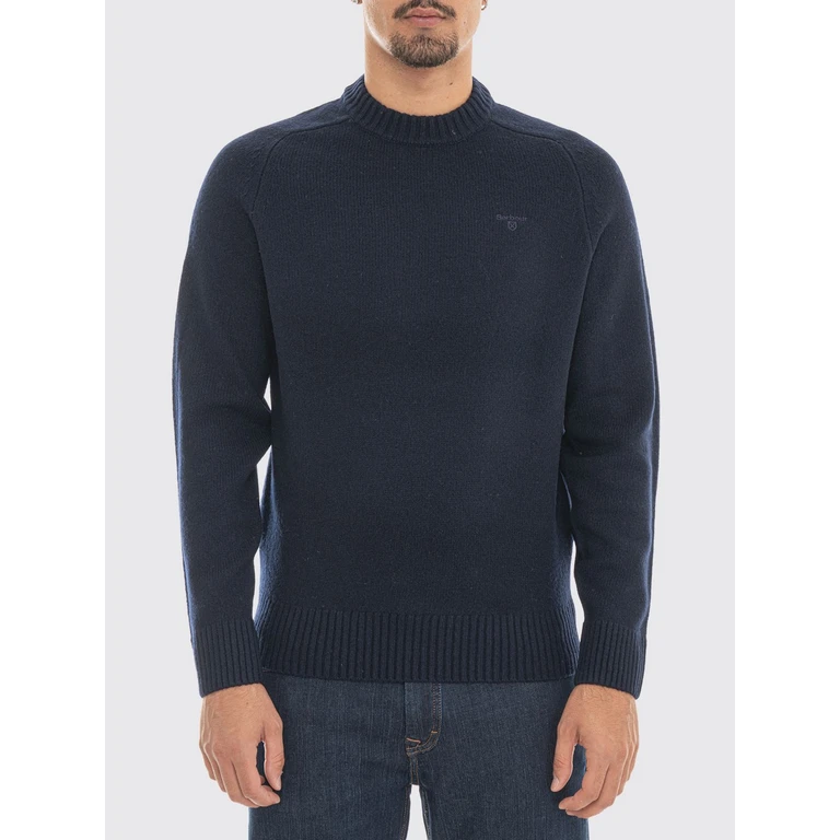 Wool Crew Neck Jumper with Long Sleeves and Ribbed Trims (MKN1773NY91)