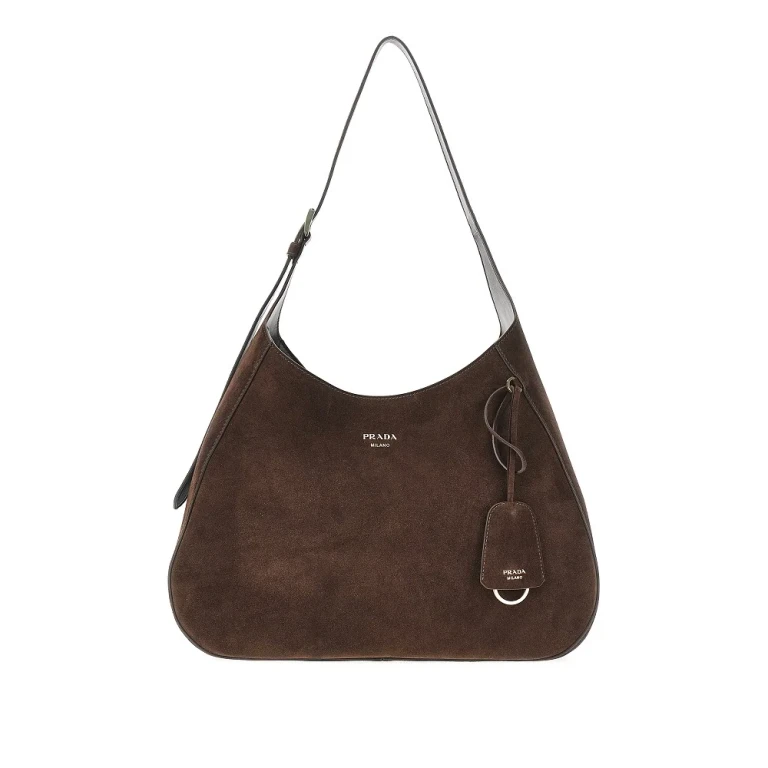 Suede leather large 'Prada Boogie' bag Woman One Size