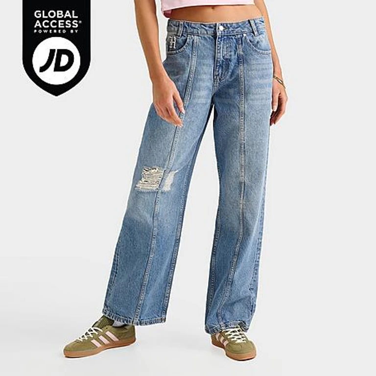 Distressed Gothic wijde denim jeans