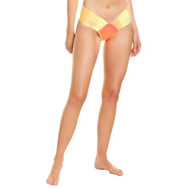 High-Leg Ruched Bikini Bottom