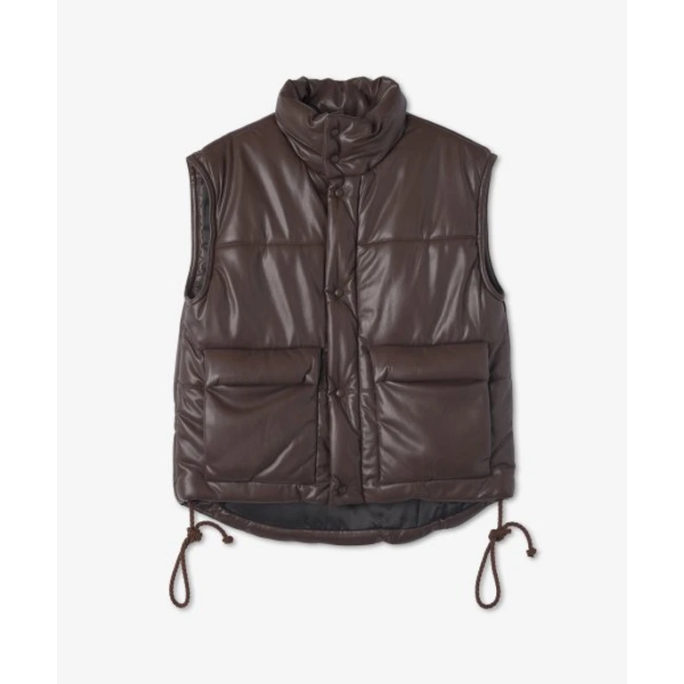 Jovan Crop Padding Vest - Dark Brown / NM22PFOW00678