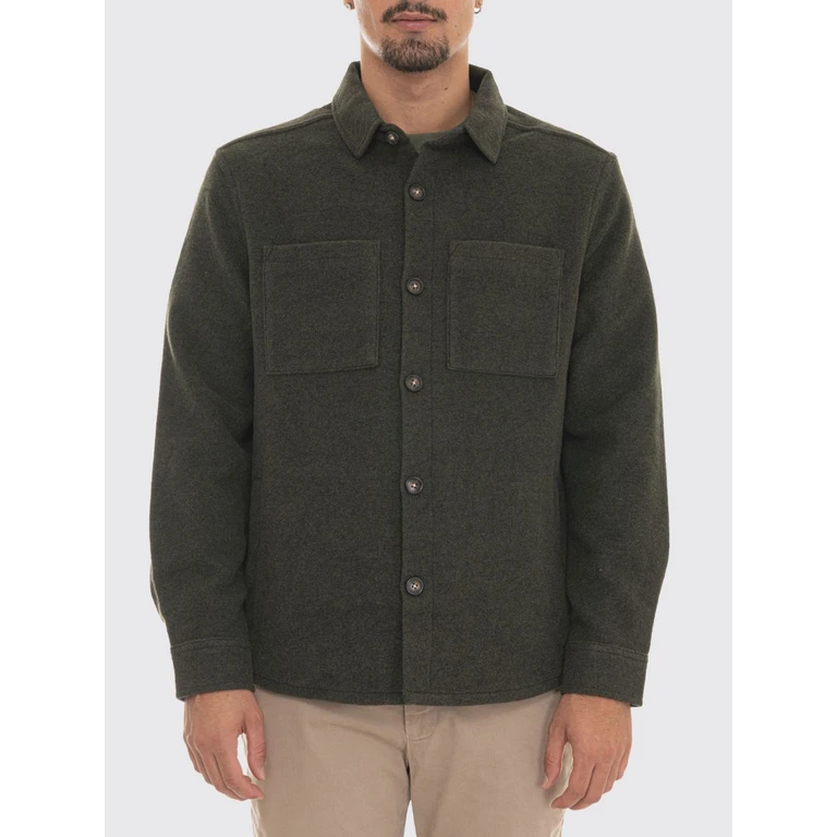 Wool Blend Shirt Jacket with Patch Pockets (M0S0510GN13)