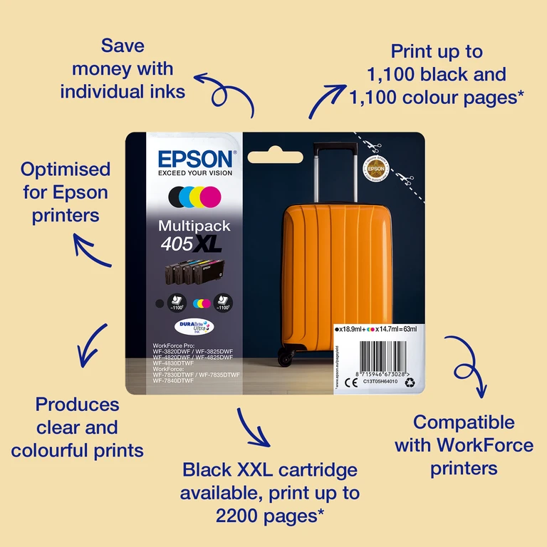 C13T05G64010/405 Ink cartridge multi pack Bk.C.M.Y. 4x1.25K page