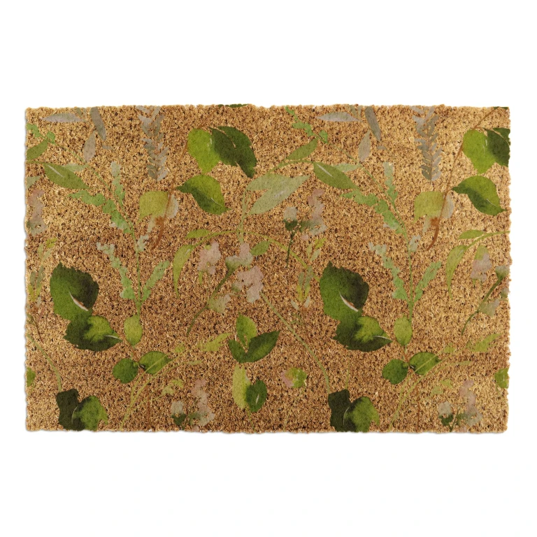 Watercolor Leaves - Coir Doormat