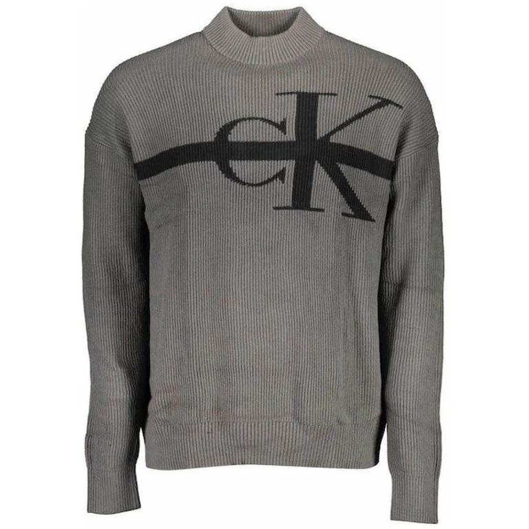 Mens Grey CK Logo Regular Fit Sweater