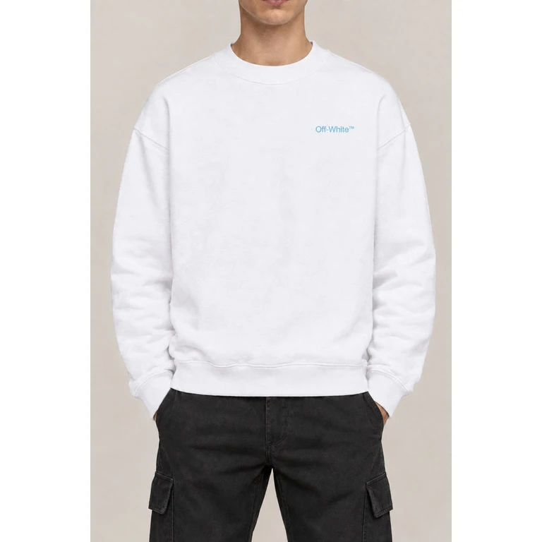 Off-White Mens White Cotton Crewneck Sweatshirt