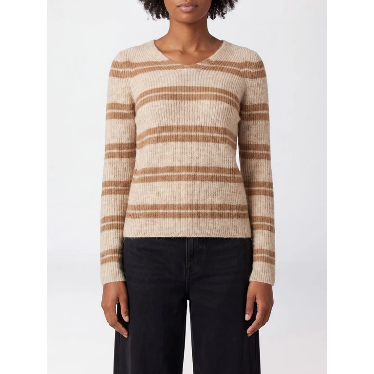 Striped Mohair Crew Neck Jumper with a Slim Fit (2626366108600031)