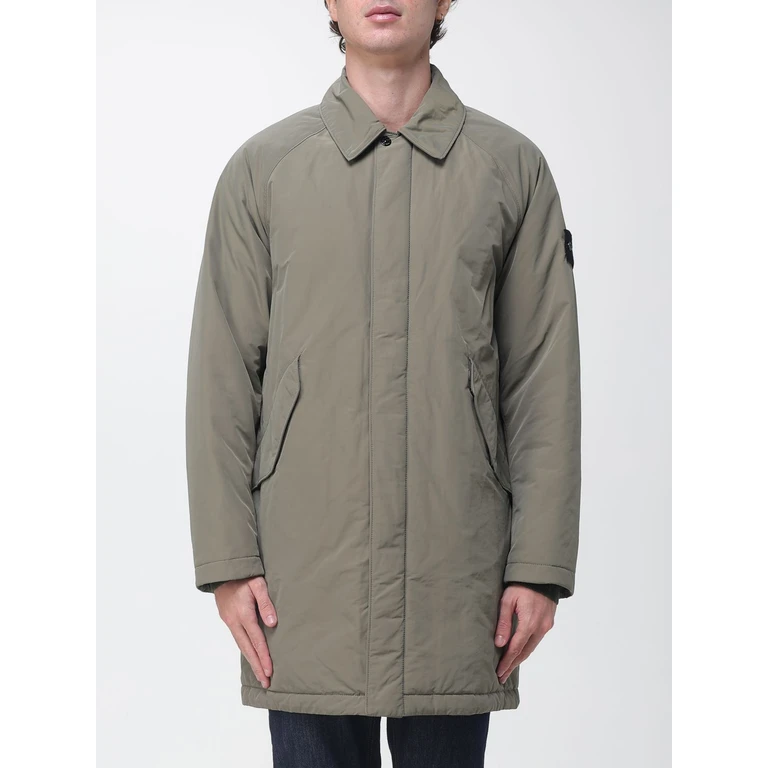 Single-Breasted Knee-Length Trench Coat in Nylon with Logo Patch (7100002S0A26V005G)