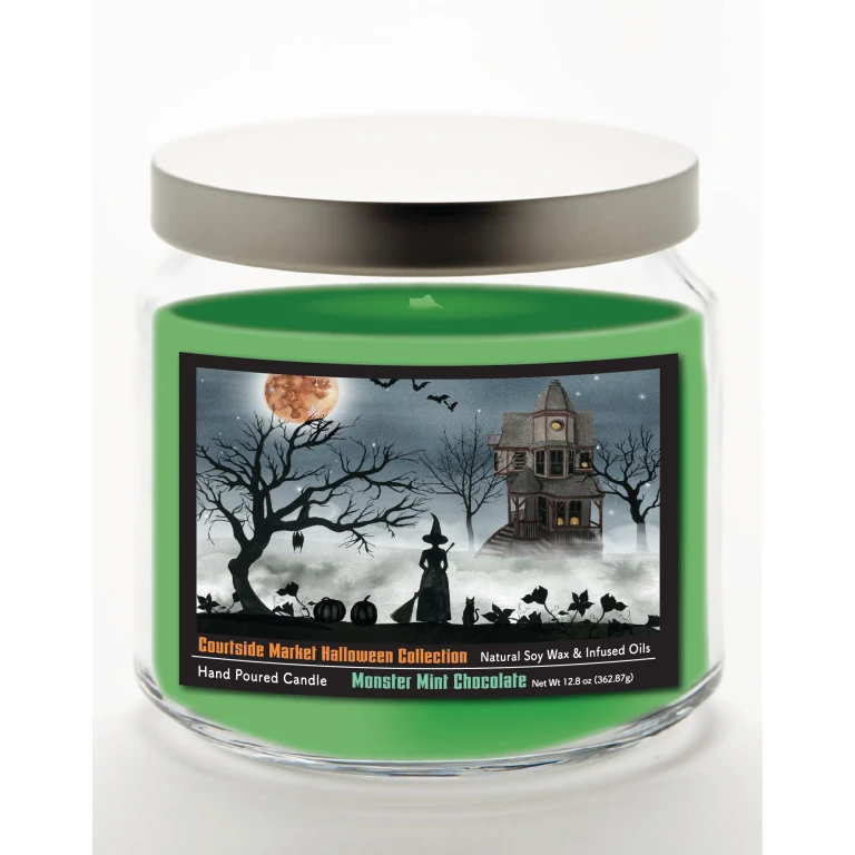 Harvest Moon Collection I 12.8 Oz Candle Glass Jar with Brushed Silver Metal Lid