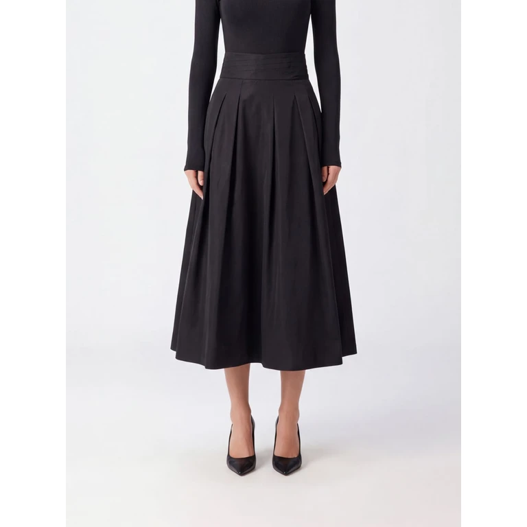 High-Waisted Crêpe Full Midi Skirt (GO22767E2110)