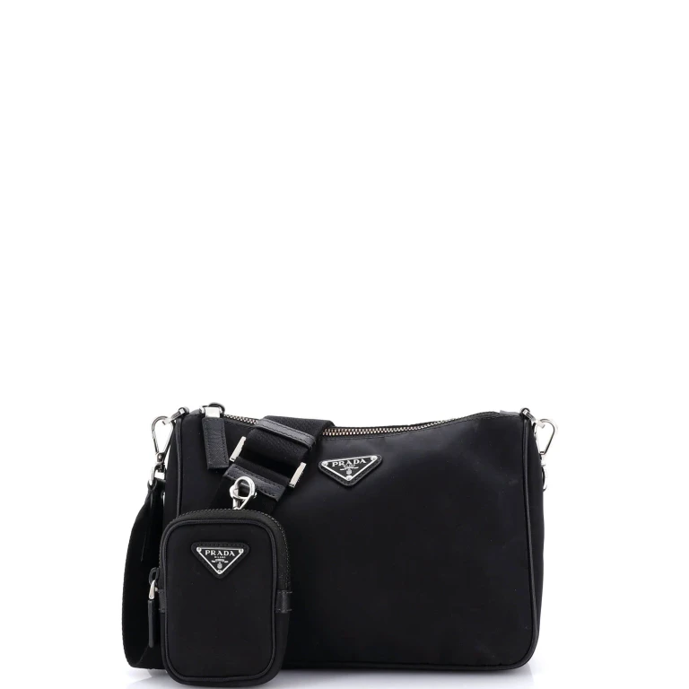 Re-Edition 2000 Double Zip Shoulder Bag Tessuto Small