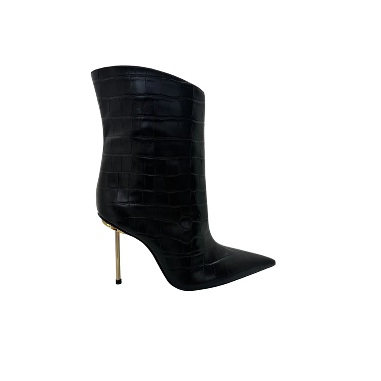 Female coconut calfskin boot Schutz gold heel 9 cm